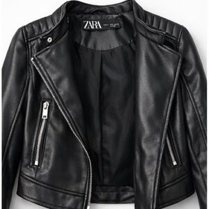 Zara Women's Sleek Black Leather Jacket